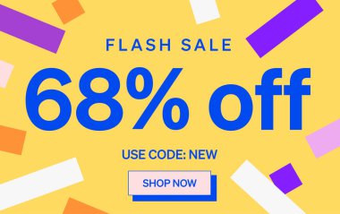 % 68 indirimli afiş, vektör illüstrasyonu