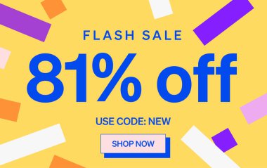 % 81 indirimli flaş satış afişi, vektör illüstrasyonu