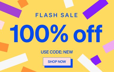 % 100 indirimli afiş, vektör illüstrasyonu