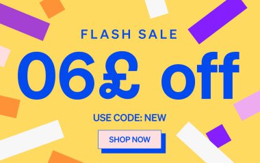 6 Pound indirimli afiş, vektör illüstrasyonu