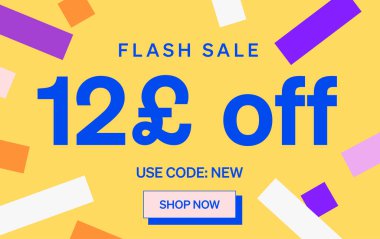 12 Pound 'luk indirimli pankart, vektör illüstrasyonu