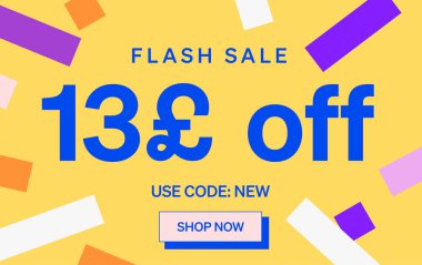 13 Pound indirimli bayrak, vektör illüstrasyonu