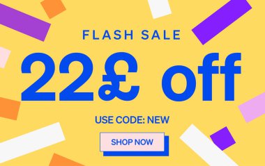 Parlak Satış afişi 22 Pound kapalı işareti, vektör illüstrasyonu