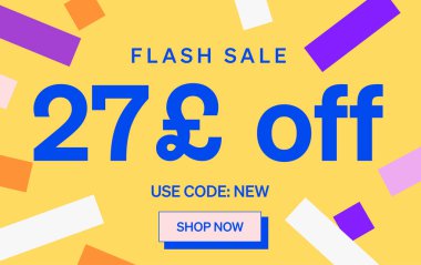 27 Pound indirimli flaş satış afişi, vektör illüstrasyonu