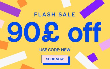 Parlak indirimli afiş, tabela 90 Pound kapalı, vektör illüstrasyonu