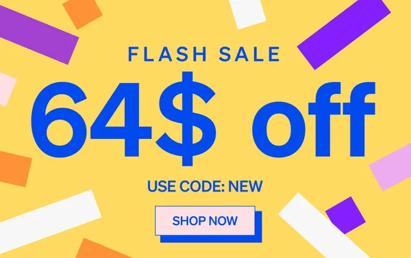 Flash Sale Banner Dollars Sign Vector Illustration — стоковый вектор