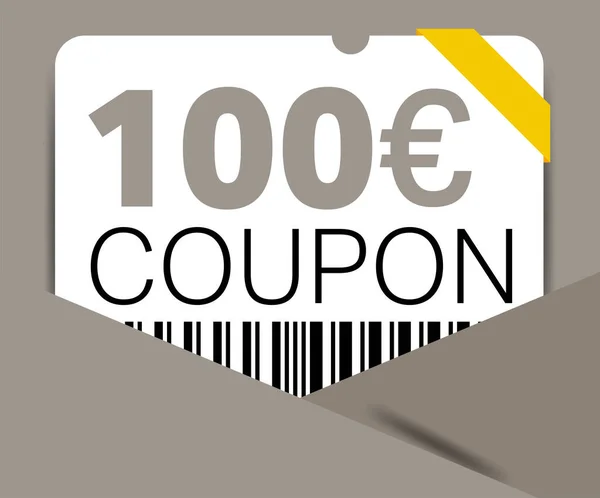 100 Euro Coupon Продається Веб Сайту Інтернет Реклами Подарунків Соціальних — стоковий вектор