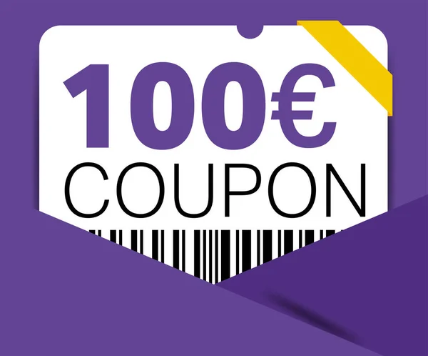 100 Euro Coupon Продається Веб Сайту Інтернет Реклами Подарунків Соціальних — стоковий вектор