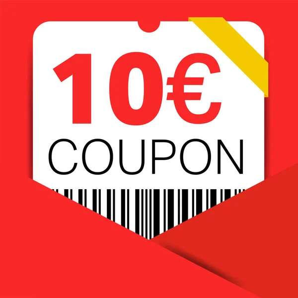 Euro Promozione Coupon Vendita Sito Web Annunci Internet Regalo Social — Vettoriale Stock