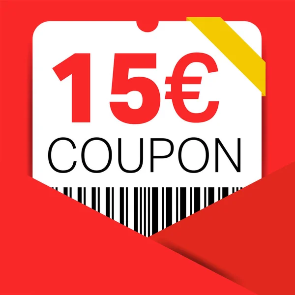 Euro Coupon Promotion Sale Website Internet Ads Social Media Gift — Stock Vector