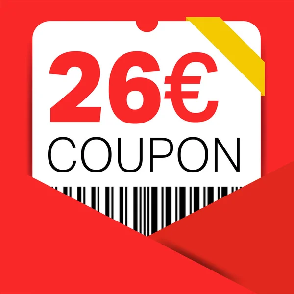 Euro Coupon Promotion Sale Website Internet Ads Social Media Gift — Stock Vector