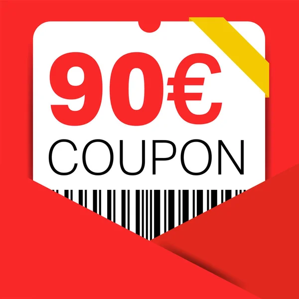 Euro Promozione Coupon Vendita Sito Web Annunci Internet Regalo Social — Vettoriale Stock