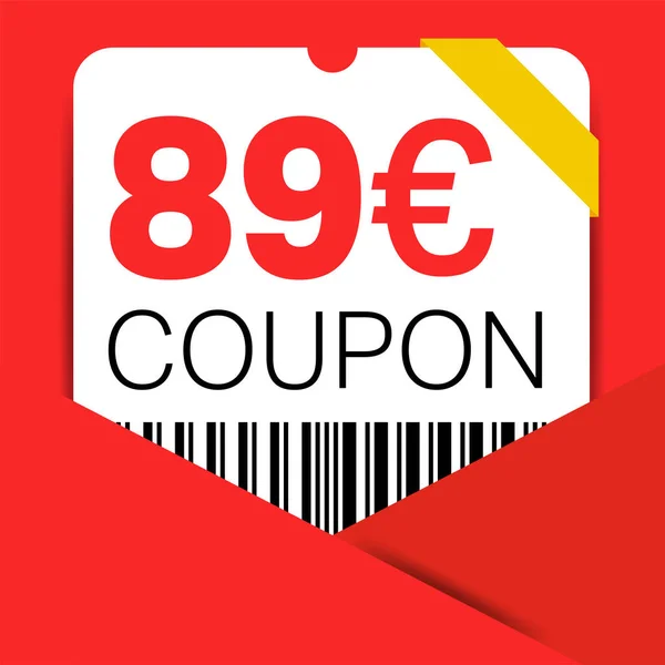 Euro Coupon Promotion Sale Website Internet Ads Social Media Gift — Stock Vector