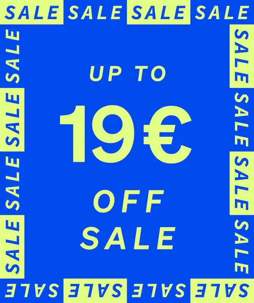 Verkauf Bis Euro Label Design Super Discount Angebot Preisschild Sonderangebotssymbol — Stockvektor