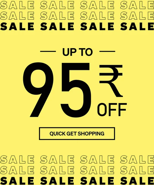 Verkoop Tot Rupee Shopping Day Affiche Banner Met Geschenkdoos Sales — Stockvector