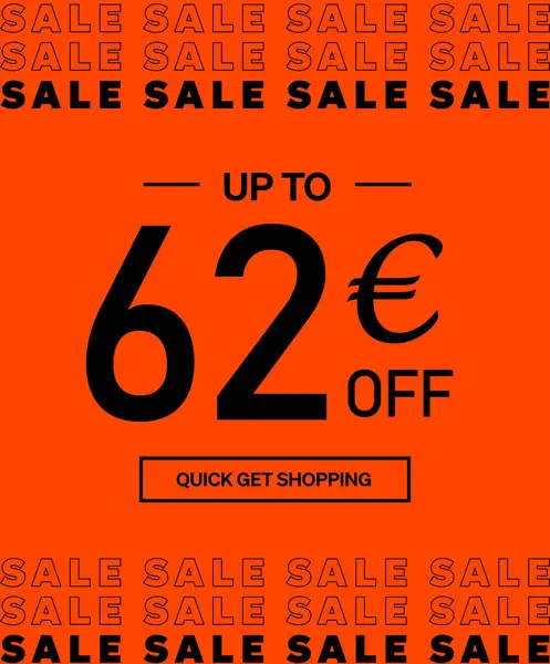 Vendita Fino Euro Sconto Giornata Dello Shopping Poster Banner Con — Vettoriale Stock