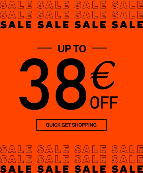Vendita Fino Euro Sconto Giornata Dello Shopping Poster Banner Con — Vettoriale Stock