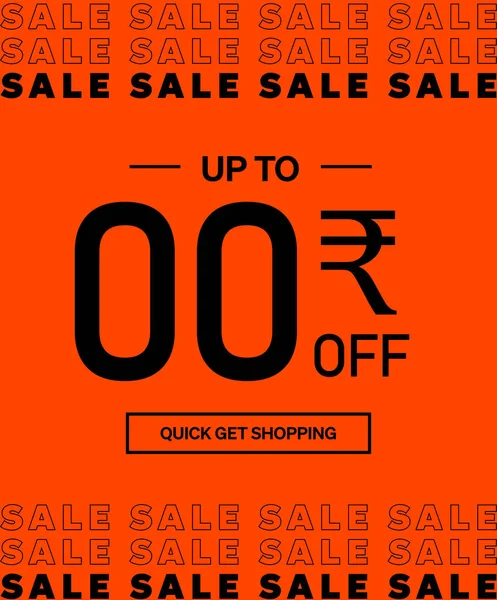 Försäljning Upp Till Rupee Shopping Dag Affisch Eller Banner Med — Stock vektor
