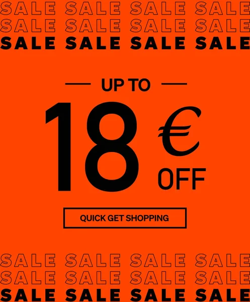 Verkauf Bis Euro Rabatt Shopping Day Poster Oder Banner Mit — Stockvektor