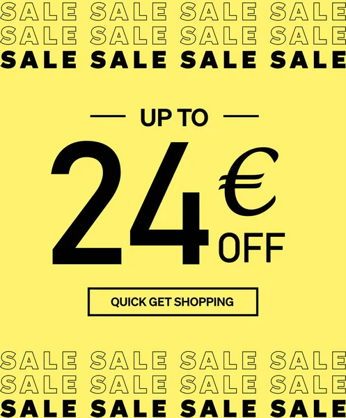 Venda Até Euro Dia Compras Poster Banner Com Caixa Presente —  Vetores de Stock