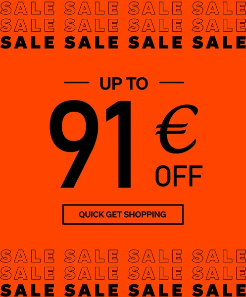 Sälj Upp Till Euro Shopping Dag Affisch Eller Banner Med — Stock vektor