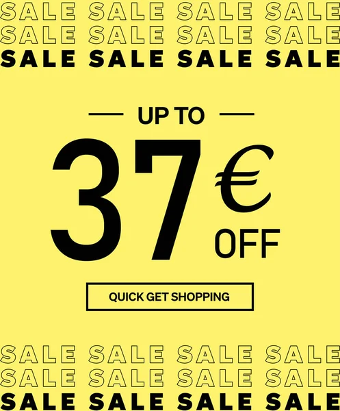 Vente Jusqu Euro Journée Shopping Affiche Bannière Avec Coffret Cadeau — Image vectorielle