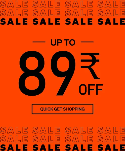 Verkoop Tot Rupee Shopping Day Affiche Banner Met Geschenkdoos Sales — Stockvector