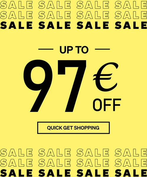 Vente Jusqu Euro Journée Shopping Affiche Bannière Avec Coffret Cadeau — Image vectorielle