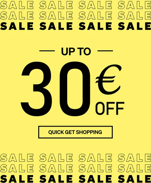 Verkauf Bis Euro Rabatt Auf Shopping Day Poster Oder Banner — Stockvektor