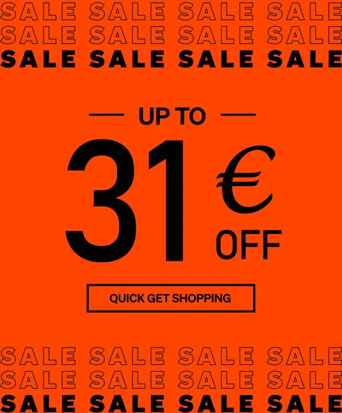 Verkauf Bis Euro Rabatt Auf Shopping Day Poster Oder Banner — Stockvektor