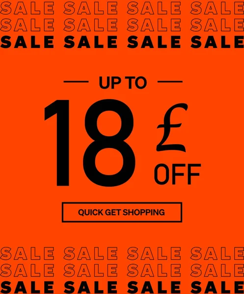 Verkauf Bis Pound Shopping Day Poster Oder Banner Mit Geschenkbox — Stockvektor