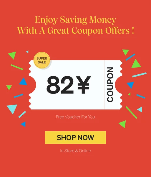 Coupon Yen Voucher Negozio Online Godere Risparmiare Denaro Con Grande — Vettoriale Stock