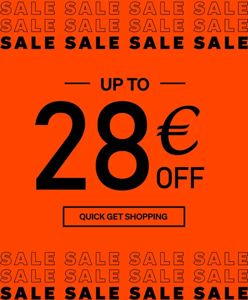 Vendita Fino Euro Sconto Giornata Dello Shopping Poster Banner Con — Vettoriale Stock