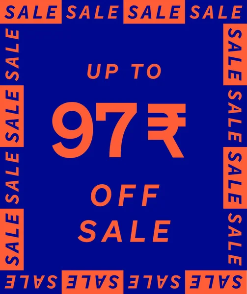 Vendita Fino Rupie Design Label Super Sconto Offerta Prezzo Segno — Vettoriale Stock