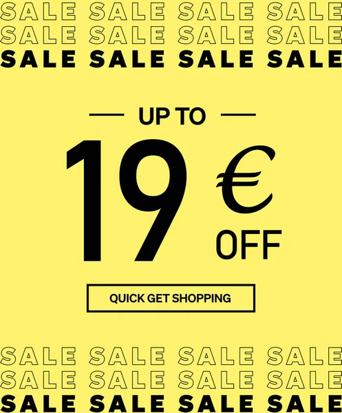 Vente Jusqu Euro Journée Shopping Affiche Bannière Avec Boîte Cadeau — Image vectorielle