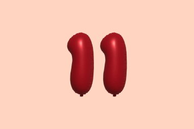 Gerçekçi metalik hava balonu 3D görüntülemesinden yapılmış 11.3D numara balon. Satılık parti dekorasyonu için 3 boyutlu kırmızı helyum balonları, kutlama yıldönümü, düğün tatili. Vektör illüstrasyonu