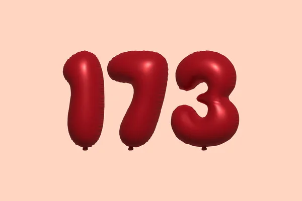 173 Вимірна Куля Зроблена Реалістичного Рендеринга Металевої Повітряної Кулі Повітряні — стоковий вектор
