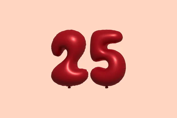 Ballon Numéro Ballon Air Métallique Réaliste Rendu Red Ballons Hélium — Image vectorielle