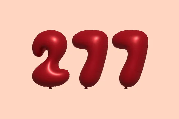 2773D数字气球 由现实的金属气球3D渲染而成 3D红氦气气球销售装饰派对生日 结婚纪念日 婚庆假期 矢量说明 — 图库矢量图片