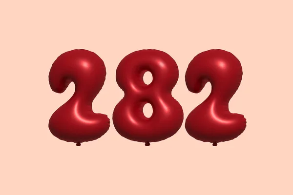 282 Шарик Реалистичного Металлического Воздушного Шара Рендеринга Красного Гелия Воздушные — стоковый вектор
