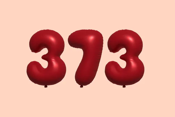 373 Куля Чисел Зроблена Реалістичного Рендеринга Металевої Повітряної Кулі Повітряні — стоковий вектор
