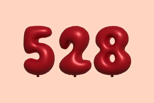 528 Αριθμός Μπαλόνι Κατασκευασμένο Από Ρεαλιστικό Μεταλλικό Μπαλόνι Αέρα Απόδοση — Διανυσματικό Αρχείο