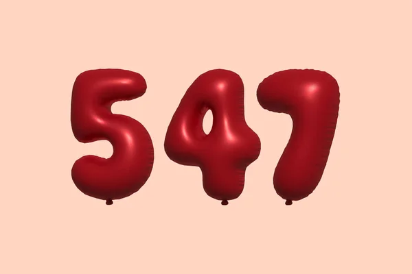547 Αριθμός Μπαλόνι Κατασκευασμένο Από Ρεαλιστικό Μεταλλικό Αέρα Μπαλόνι Απόδοση — Διανυσματικό Αρχείο