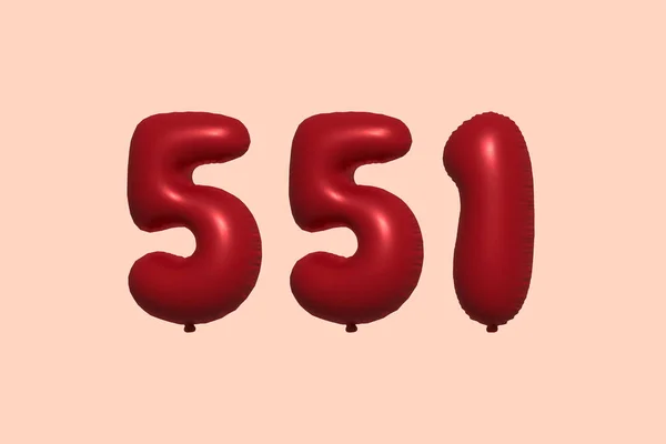 551 Ballon Numérique Ballon Air Métallique Réaliste Rendu Red Ballons — Image vectorielle