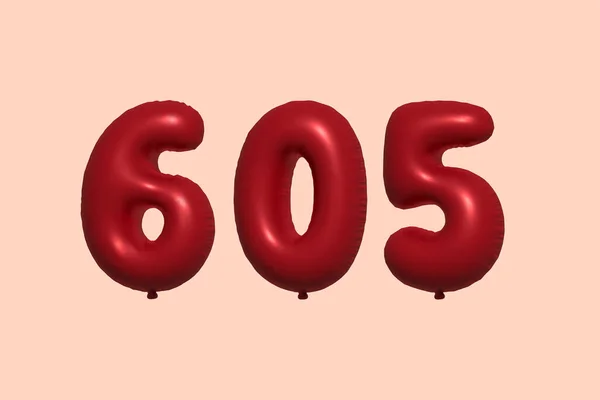 Gerçekçi Metalik Hava Balonundan Yapılmış 605 Numara Balon Satılık Parti — Stok Vektör