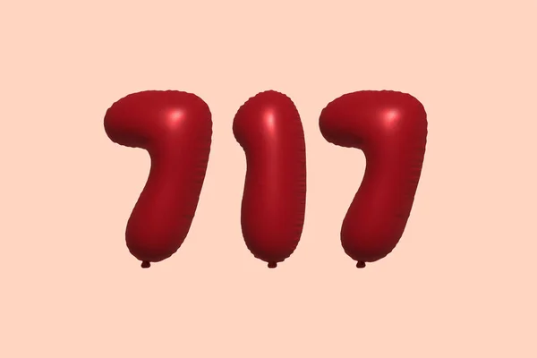 717 Ballon Numérique Ballon Air Métallique Réaliste Rendu Red Ballons — Image vectorielle