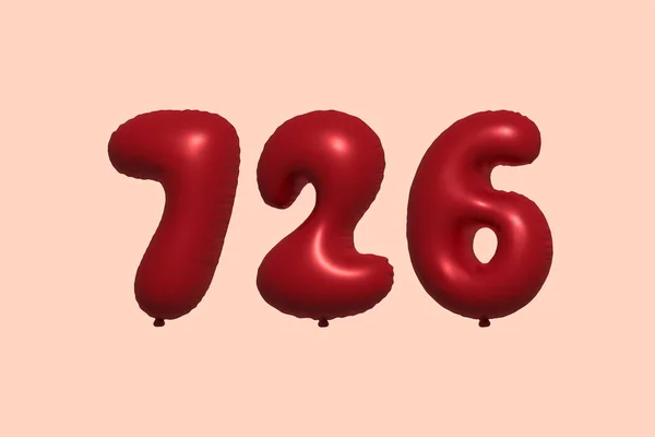 Gerçekçi Metalik Hava Balonundan Yapılmış 726 Numara Balon Satılık Parti — Stok Vektör