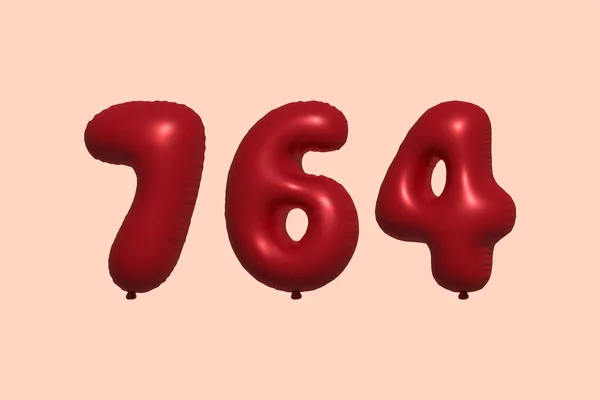 764 Αριθμός Μπαλόνι Κατασκευασμένο Από Ρεαλιστικό Μεταλλικό Μπαλόνι Αέρα Απόδοση — Διανυσματικό Αρχείο
