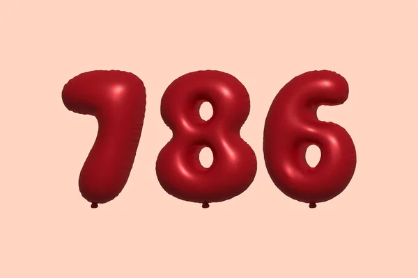 786 Nombre Ballon Ballon Air Métallique Réaliste Rendu Red Ballons — Image vectorielle