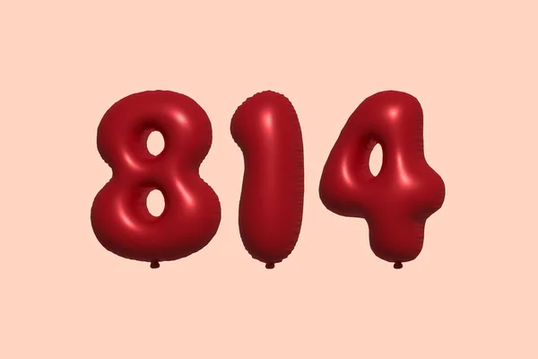814 Nombre Ballon Ballon Air Métallique Réaliste Rendu Red Ballons — Image vectorielle